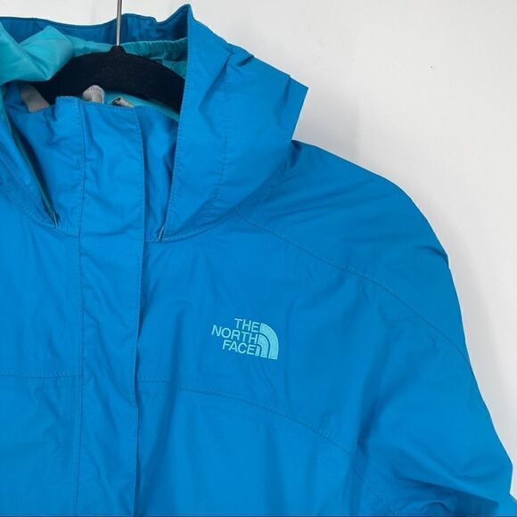 The North Face Resolve Jacket Waterproof Breathable Hooded Sky Blue L 14-16 - Picture 8 of 11
